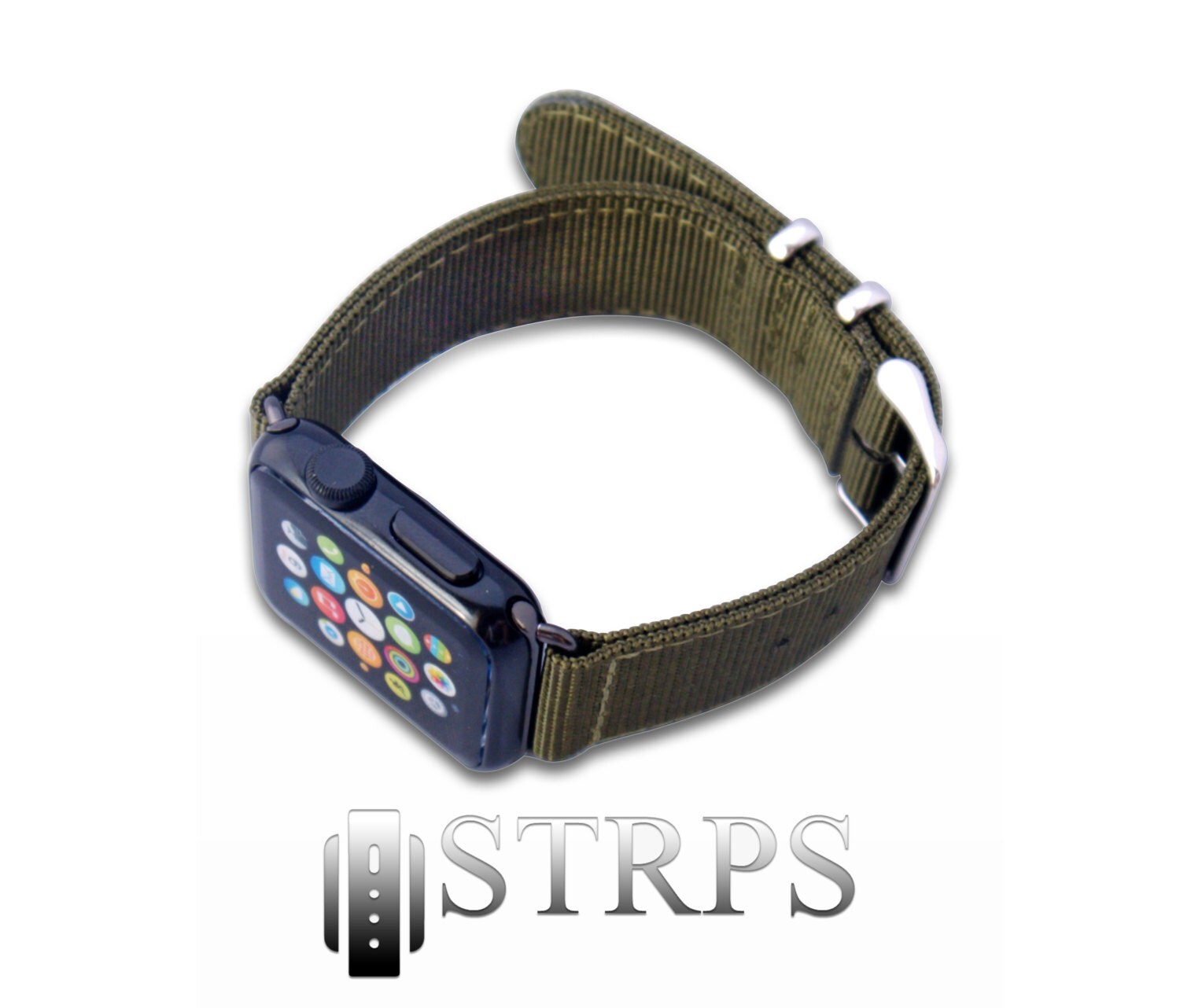 Nato strap 2piece for Apple watch / Apple watch band Army