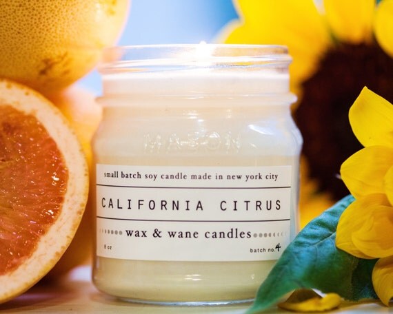 California citrus soy candle