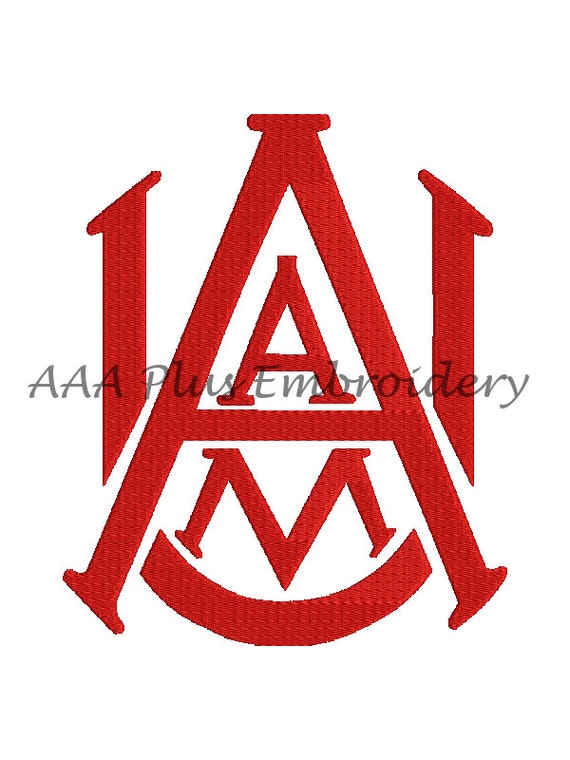 ALABAMA A&M FOOTBALL Logo Filled Stitch by AAAPlusEmbroidery