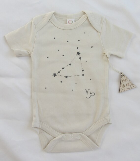 Organic Capricorn Constellation Baby Onesie