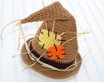 Toddler Scarecrow Hat/ Halloween Costume/ Baby Halloween Hat/ Baby Boy Scarecrow