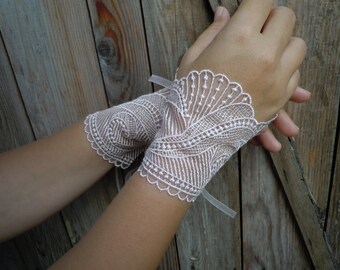 Pink Cuffs, Pink wedding Gloves, bridal gloves, bridal cuffsi wedding cuff