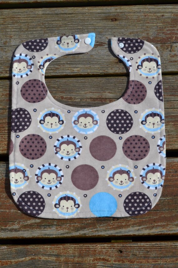 Items similar to Monkey Baby Bib on Etsy