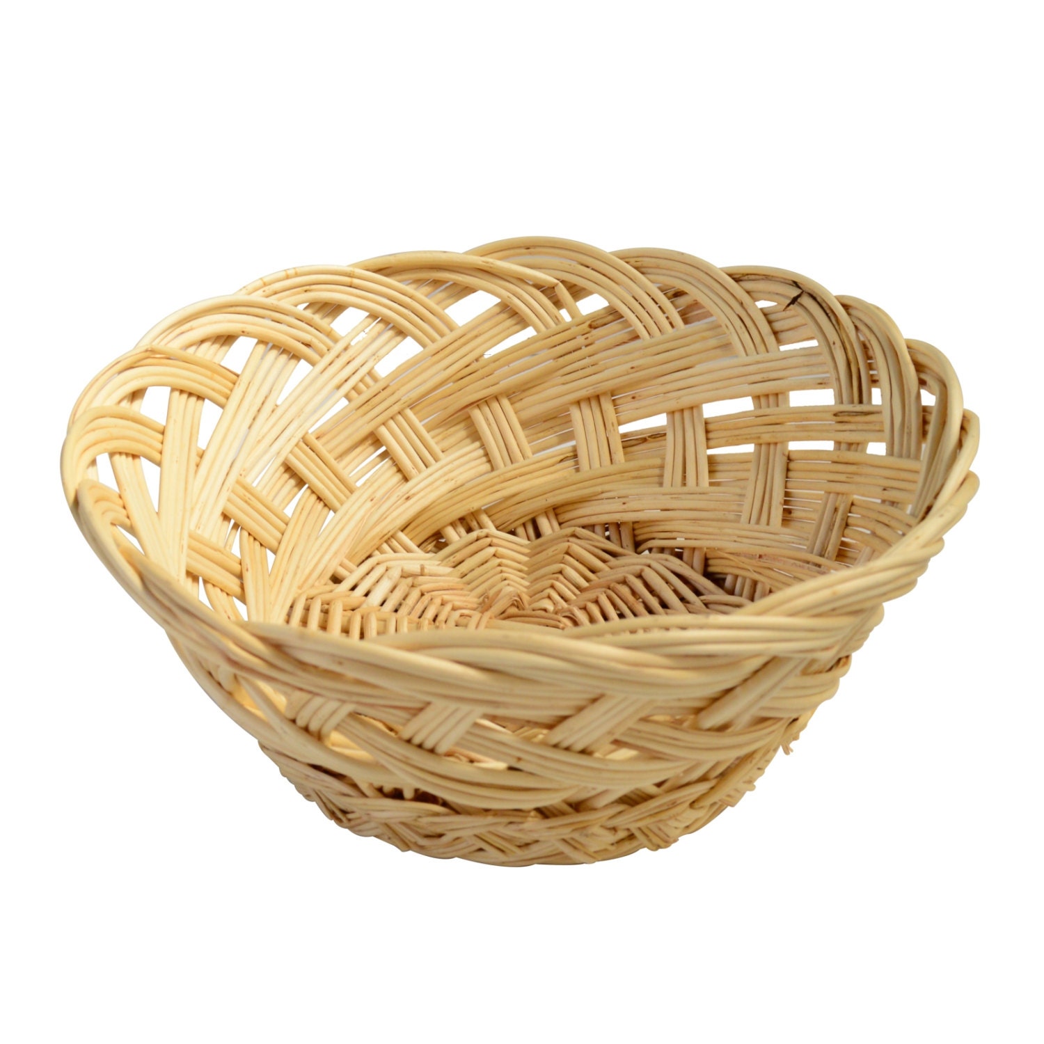 Large woven bread basket Wicker Fruit Storage by HANDMADEGROUP