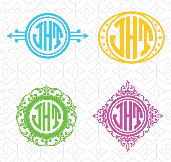 Download Circular Border Monogram Frames SVG DXF and AI Vector Files