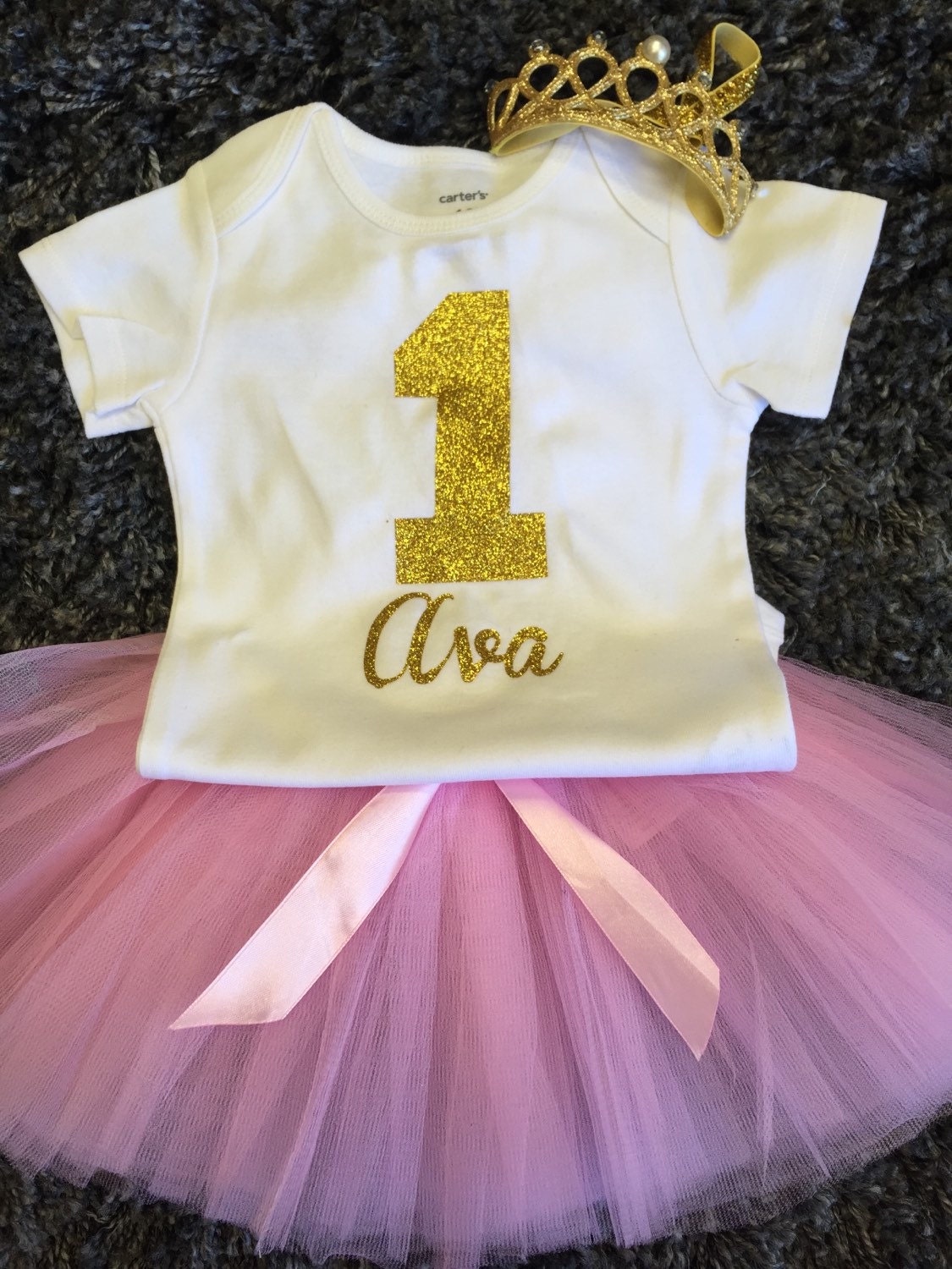 Personalized First Birthday Outfit Girl One by FunMunchkin on Etsy