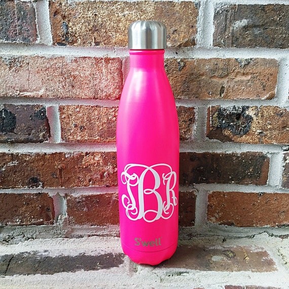 25 ounce pink S'well water bottle personalized initials