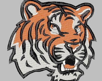 Embroidery Design file filled tiger 3 sizes Louisiana machine embroidery design download tigers LSU