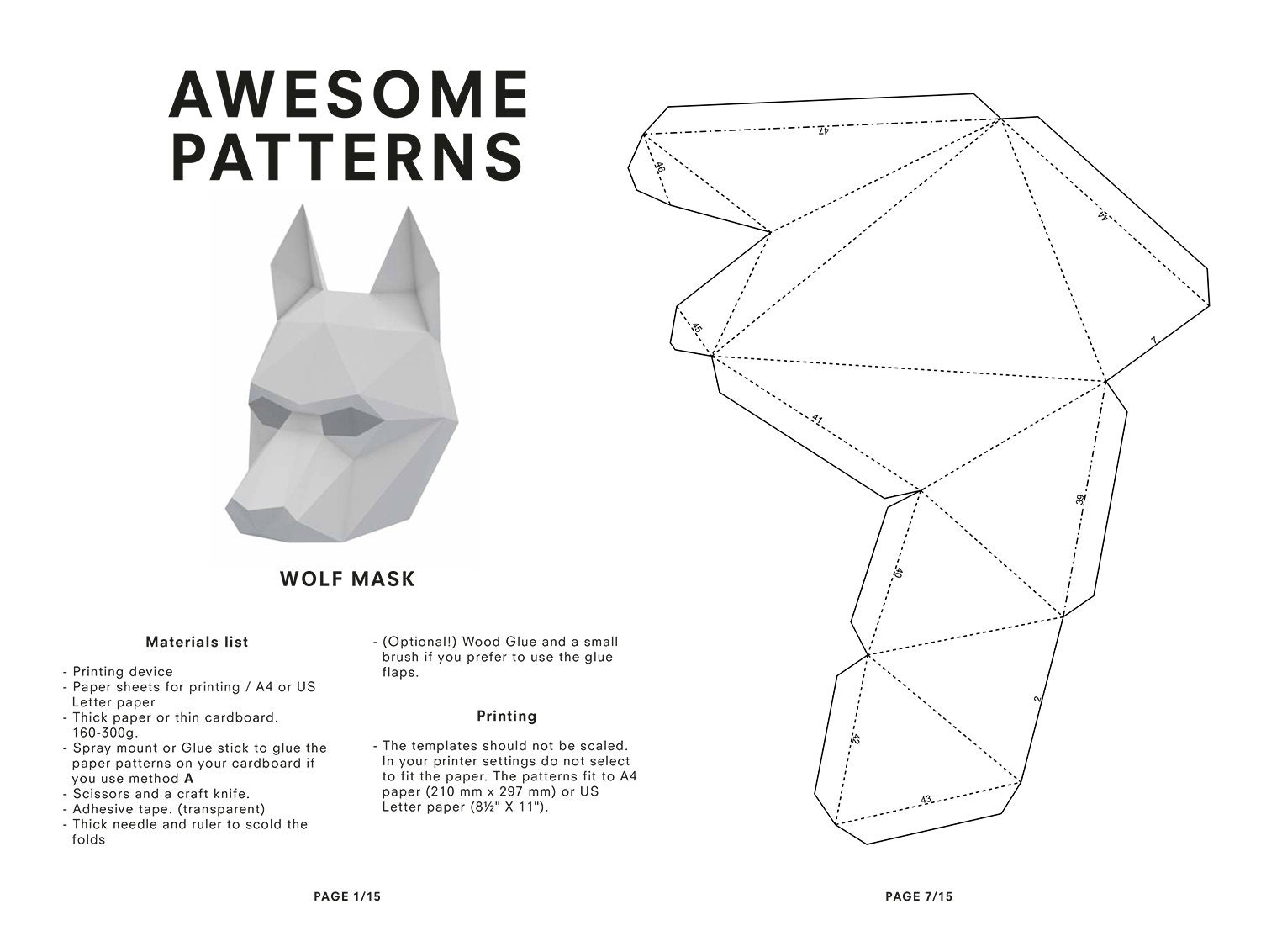 Make Your Own Wolf Mask Animal Mask Printable By Awesomepatterns