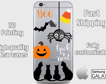 Halloween Phone Case, Clear iPhone case, Phone 6 clear case, iPhone 6 plus cell case, iPhone 6 plus, Samsung S6, iPhone 7, iPhone 7 Plus