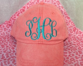Monogram Baseball Cap with Interlocking Monogram - Monogram Hat - Monogram Cap - Personalized Hat