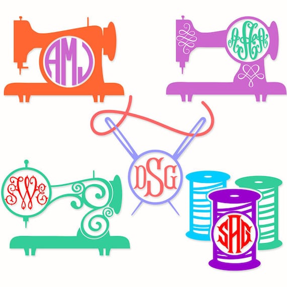 Sewing Machine Embroidery Cuttable Designs Monogram SVG DXF