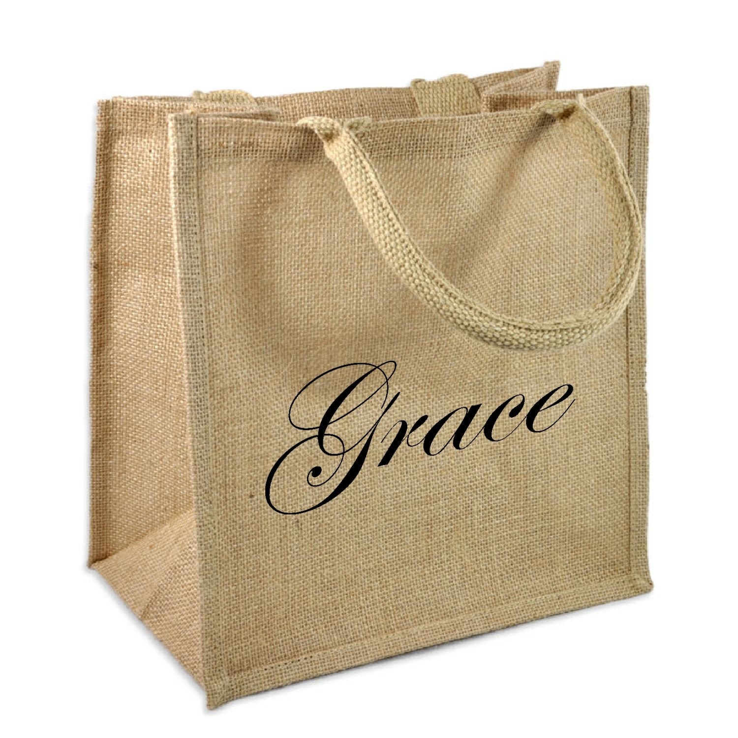 Burlap Christian Purse Tote Bag GRACE. A stylish accessory for