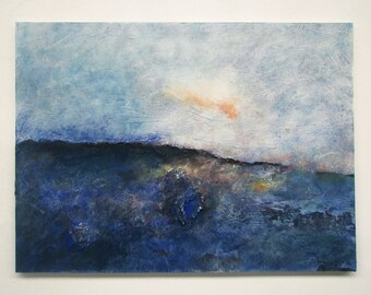Contemporary art, Lanscape, original painting, wall art, abstract painting, wall hanging, blue painting,