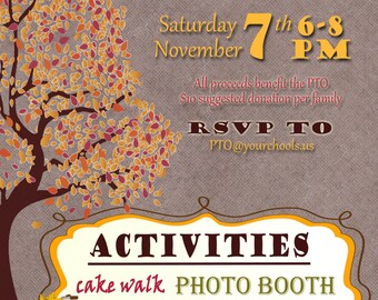 Fall Festival Flyer Invitation / School Fundraiser / Custom Digital Download