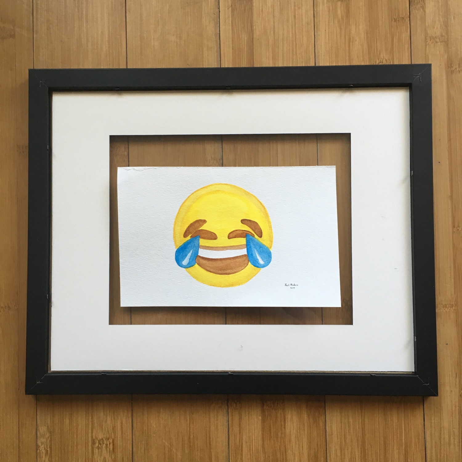 Emoji original painting emoji art laughing by AndromedaPaintings