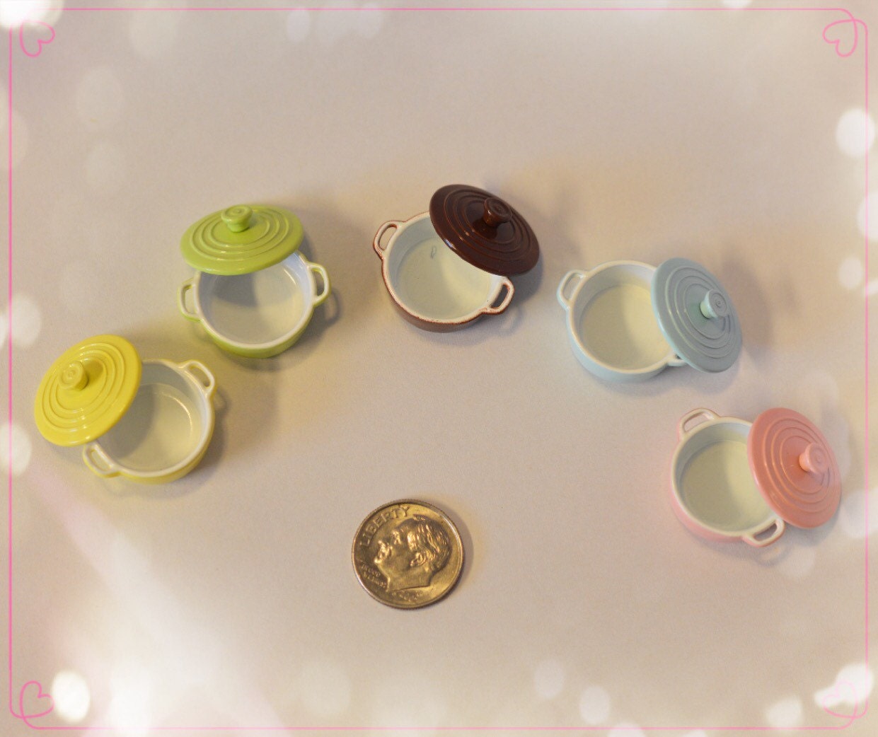 112 Dollhouse Miniature Colorful Coated CastIron Covered