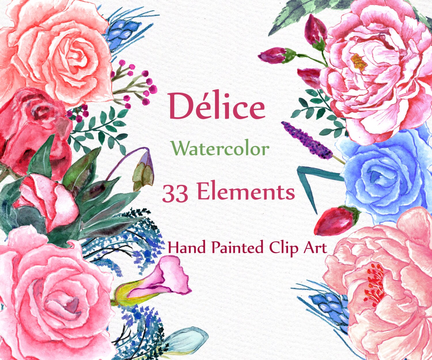 watercolor rose clipart - photo #33