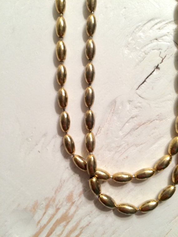 Gold Rice Bead Necklace