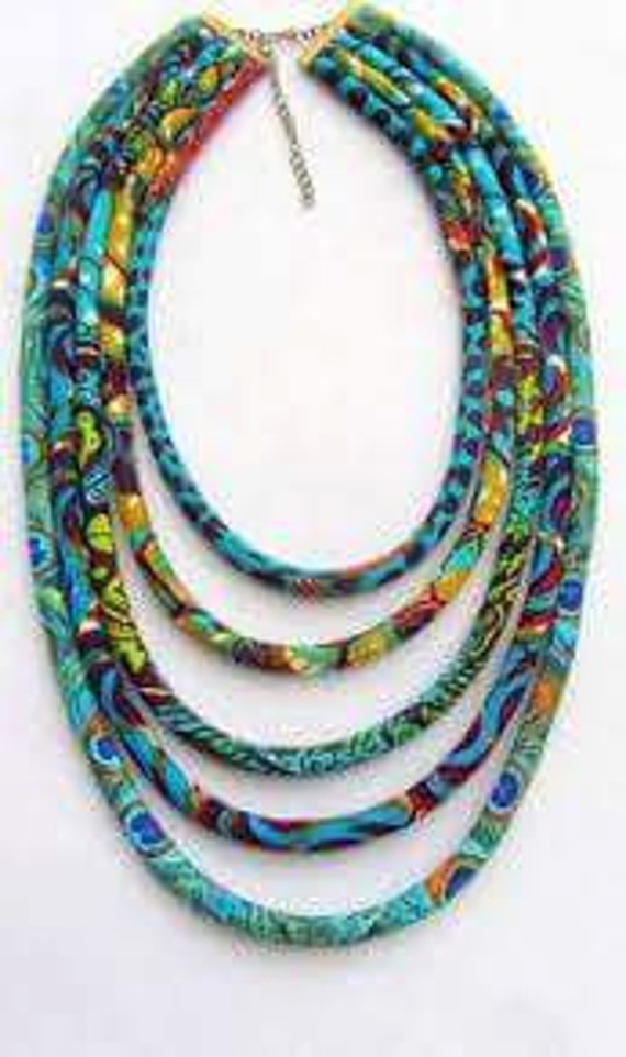 African Necklace Set・African Print Fabric・Statement Necklaces・African Jewelry・Fabric Necklace・Tribal Necklace