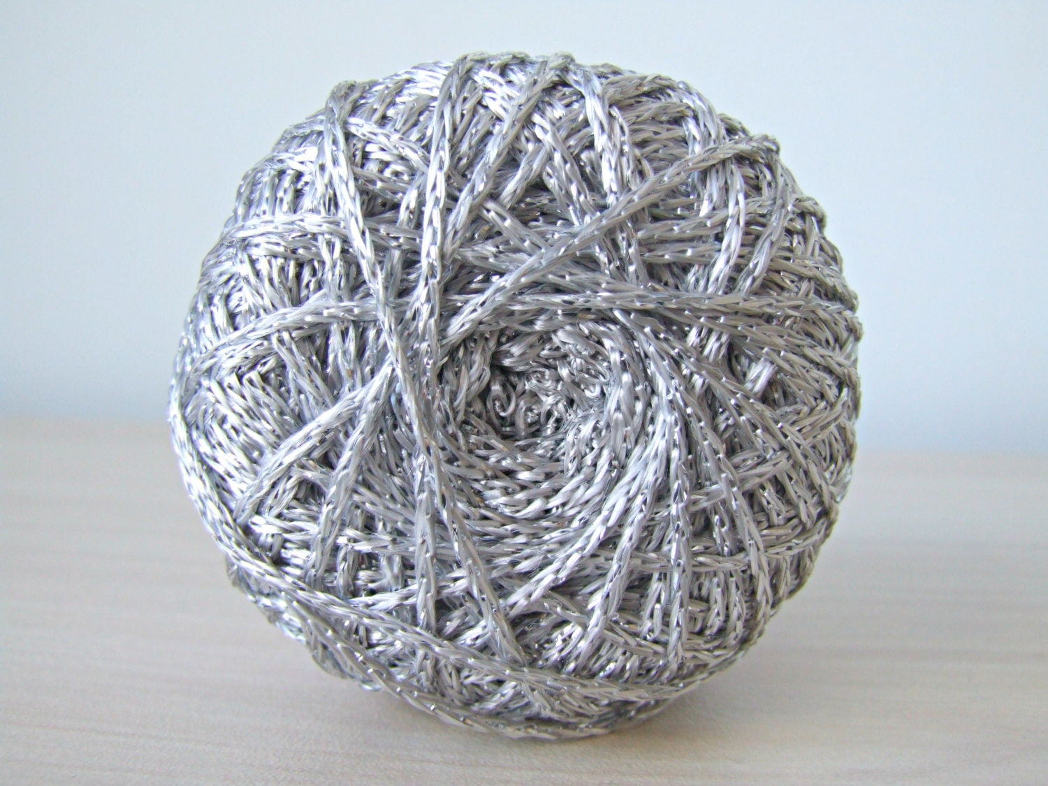 Silver yarn summer sparkly yarn glitter thread by ItchyToStitch