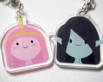 Adventure Time Marceline & Princess Bubblegum charms
