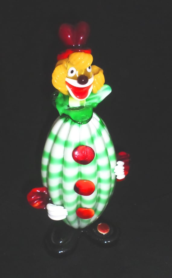 Vintage Murano glass clown blown glass hand blown paper weight