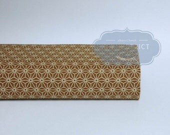 Brown ecru Asanoha Japanese fabrics.
