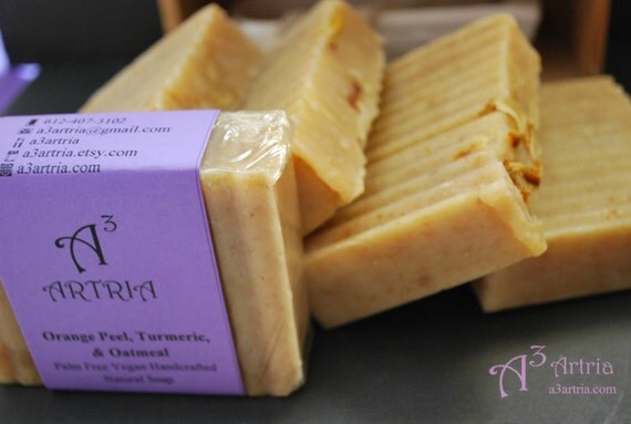 Handmade Vegan Orange Peel Turmeric & Oatmeal Soap