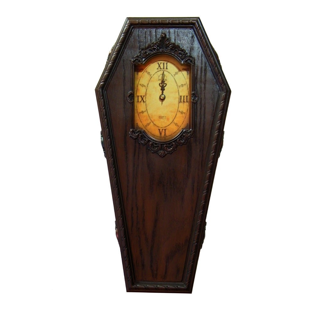 Coffin Clock By Winters Asylum Brown Victorian By Wintersasylum