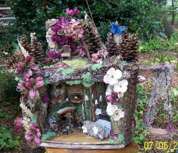 Handmade 1 Bedroom Woodland Fairy Garden House Sculpture By Willow Bloome