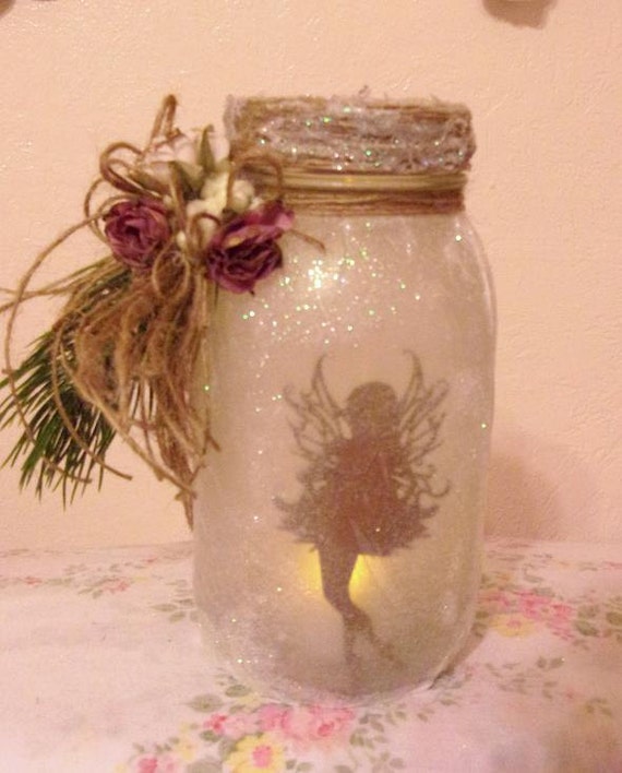 Willow Bloome Enchanting Toe Dancing Fairy in a Jar, The Original Fairy Dust Shabby Fairy Cottage Night Light