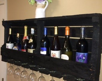 Wine Rack Pallet Wood - Black