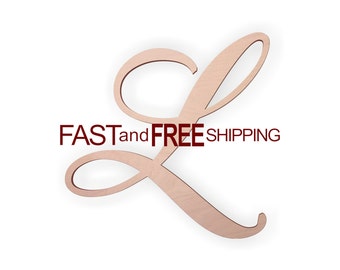 Wooden Monogram Letter "L" - Large or Small, Unfinished, Cursive Wooden Letter - Perfect for Crafts, DIY, Weddings - Sizes 1" to 36"