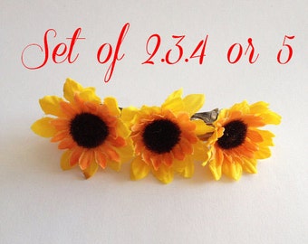 Sunflower Barrette wedding hair accessories Flowergirl hair accessory hair Pin Flower Barrette Sunflowers