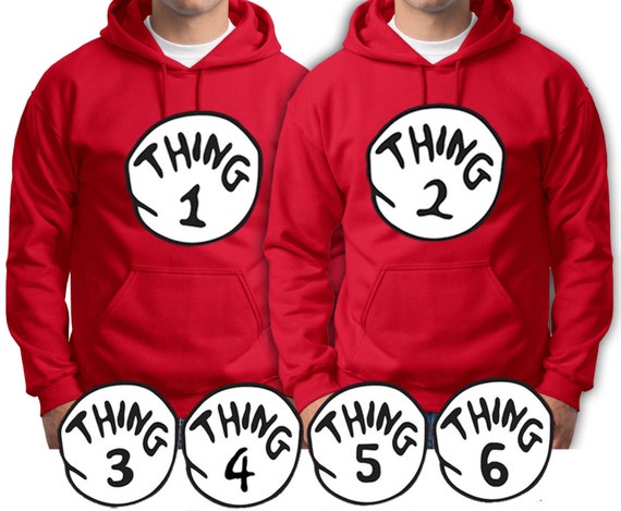 Adult Size Youth Size Thing 1 and Thing 2 Hoodies by SpruceMount