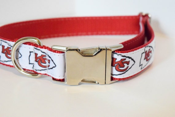 Kansas City Chiefs dog collar by Sportteamcollars on Etsy