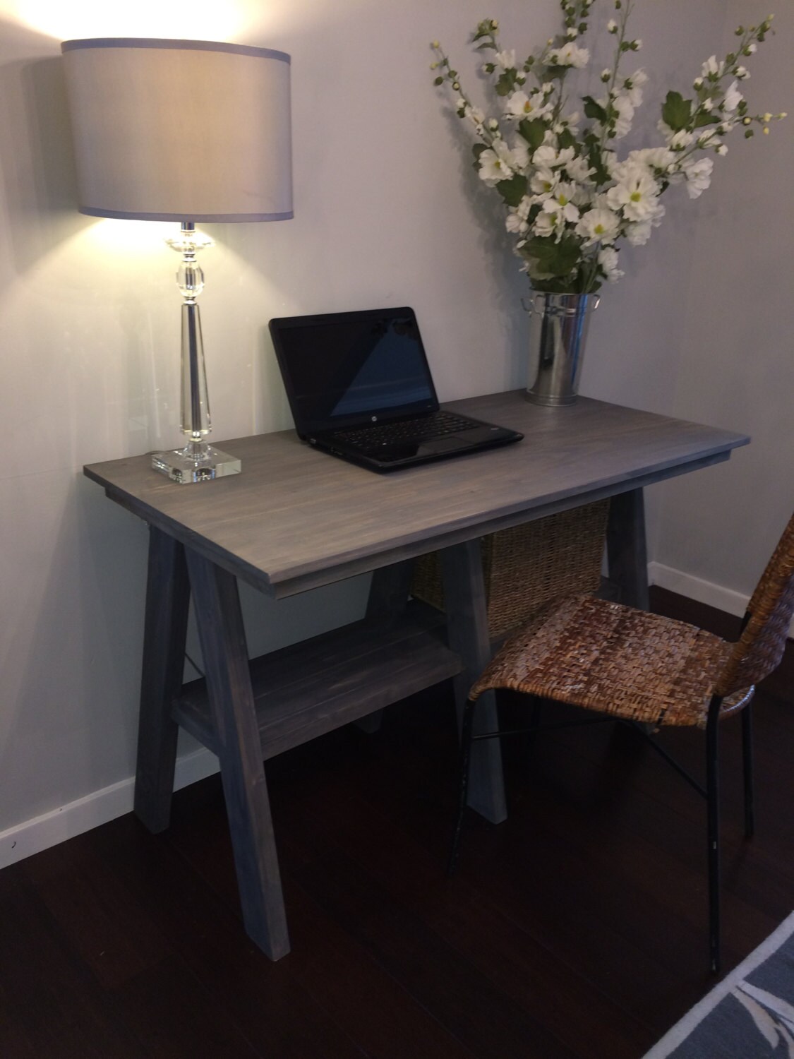 Rustic Gray Desk by PrestonDesignings on Etsy