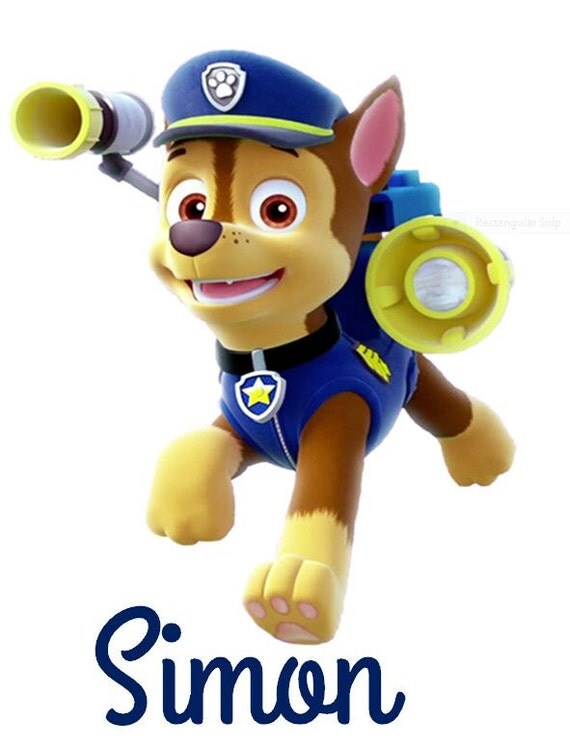 Custom Personalized Chase Paw Patrol Iron by simplypersonalized2