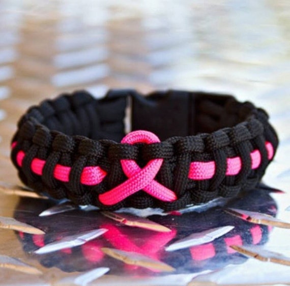 Breast cancer paracord bracelet