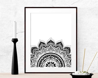 Boho printable, Mandala art, Boho wall art, Boho prints, Bohemian home decor, Boho decor dorm Boho party decor Tribal wall art