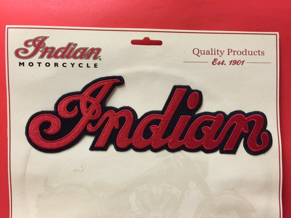 INDIAN MOTORCYCLE Large Embroidered Script Patch 10