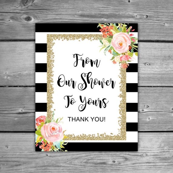 Bridal Shower From Our Shower To Yours Sign PRINTABLE