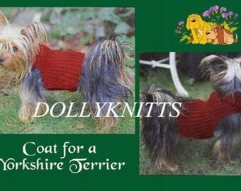 KNITTING PATTERN FOR YORKSHIRE TERRIER COAT KNITTING PATTERN