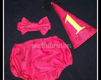 Mickey mouse cake smash outfit and hat
