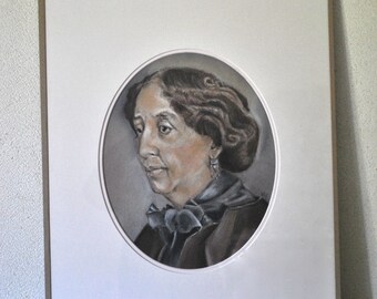 Portrait of George Sand, done in pastels.