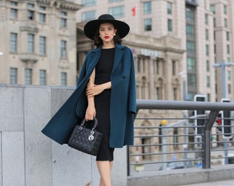 Modern Casual Wool Blend Trench Coat for Fall / Winter
