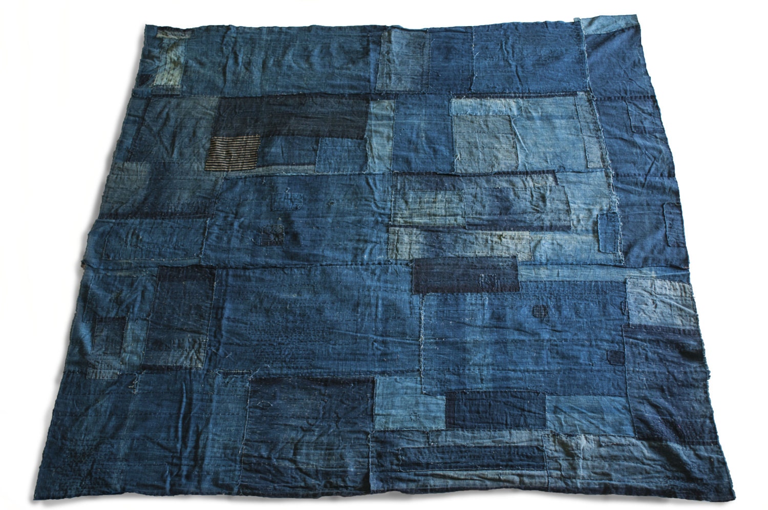 Japanese Boro Futon Cover Beautiful Antique Handwoven Indigo