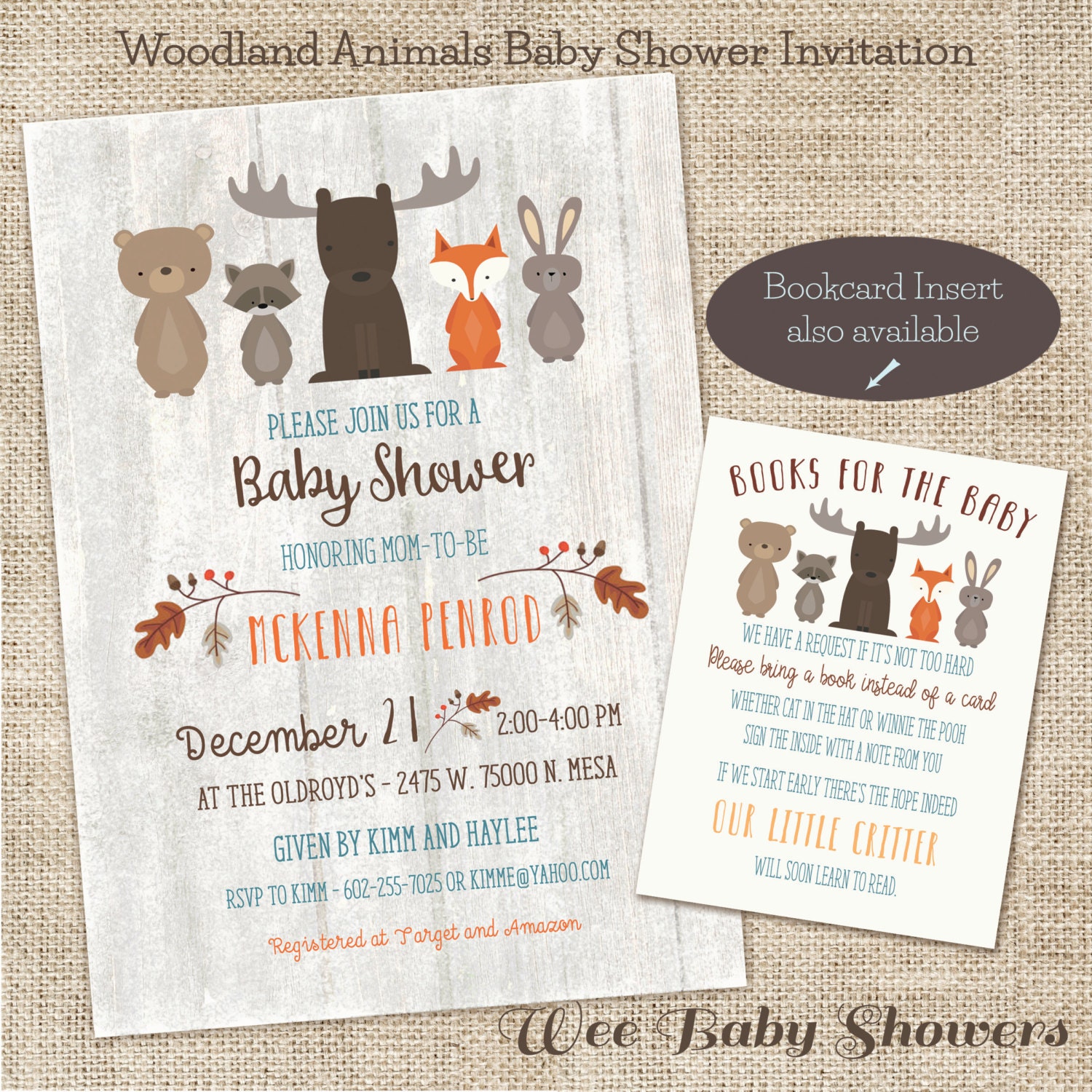 Woodland Baby Shower Invitation Whitewash Woodland Baby