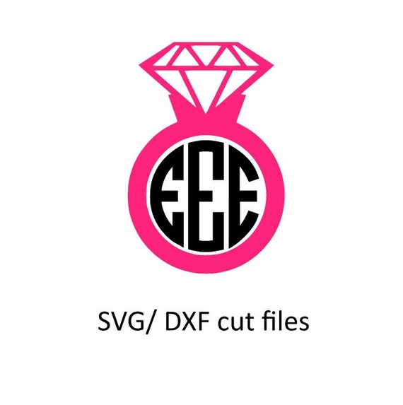 Download diamond ring circle monogram frame SVG and DXF by OhThisDigitalFun